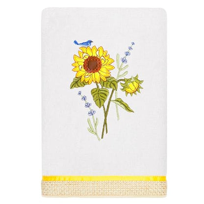 Jubilant 4-Piece Premium Towel Set, Vibrant Floral Applique, Luxurious Turkish Cotton, Soft & Durable, Elegant Bath Ensemble, 2 Bath 2 Hand Towels, Silver - color: Silver, size: 2 Pcs Bath 2 Pcs Hand Towel