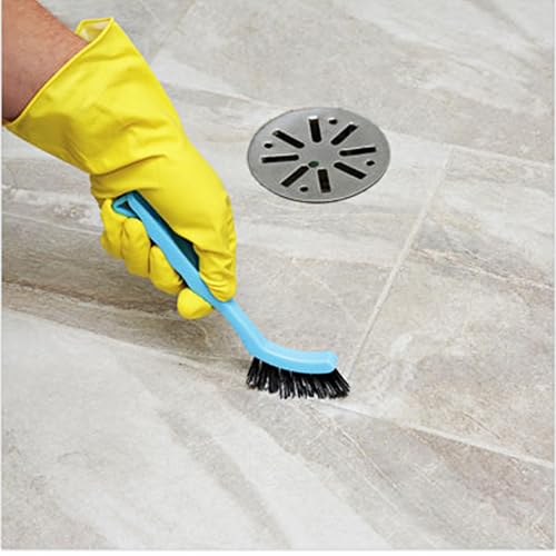 Grout Brush - 6 Pk Grout Cleaner Brush - Shower Tile Scrubber - Crevice Cleaning Brushes - Grout Scrub Brush with Handle for Floor, Kitchen