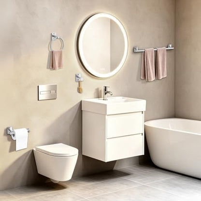 5 Pieces Bathroom Hardware Accessories Set Brushed Nickel Towel Bar Set Stainless Steel Towel Racks for Bathroom,Wall-Mounted 23.6 inch - color: Brushed Nickel