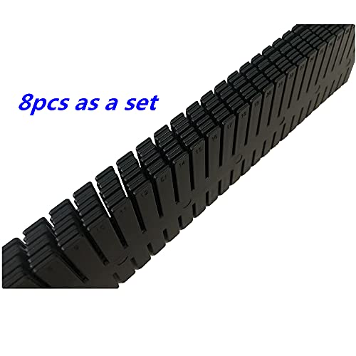8pcs DIY Plastic Drawer Organizer Adjustable Drawer Dividers for Home Tidy Closet, Socks, Underwear, Office School Supplies, Kitchen Utensil Tools (Black) - color: Black