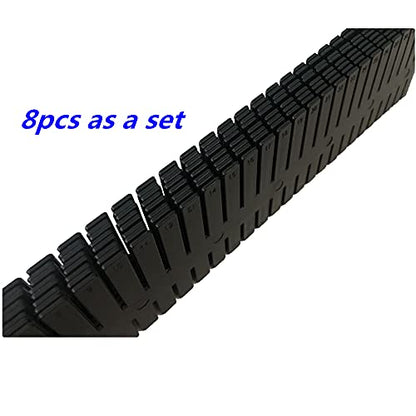 8pcs DIY Plastic Drawer Organizer Adjustable Drawer Dividers for Home Tidy Closet, Socks, Underwear, Office School Supplies, Kitchen Utensil Tools (Black) - color: Black
