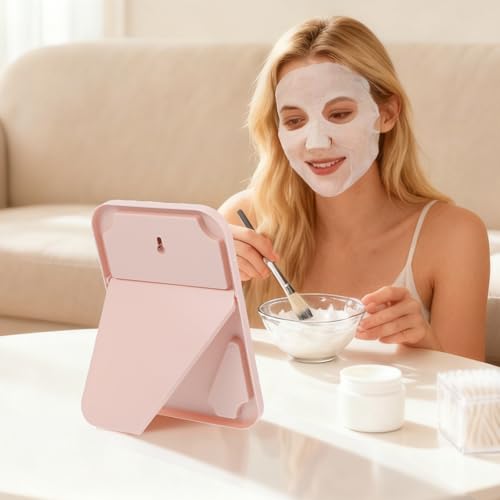 12 Pcs Spa Party Mirrors Spa Party Supplies for Girls, Pink Sleepover Accessory Favors Makeup Mirror for Sleepover Slumber Birthday Christmas Favors Gift