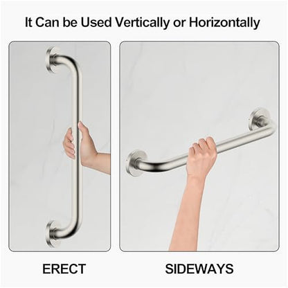 16 Inch Grab Bar 304 Stainless Steel Anti-Slip Bathroom Safety Handrail Wall Mount Assist Grip for Elderly Handicap Bathtub Shower Toilet,GB-4023-BN,Brushed Nickel - color: Brushed Nickel