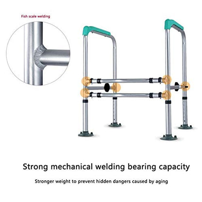 Toilet Safety Frame Free Standing Toilet Grab Bars Surrounding Rail Bathroom Handrail Adjustable Height with Safety Handles for Elderly, Disabled, Handicapped, Bathroom ALGFree