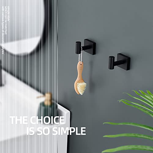 KOKOSIRI Robe Hook Bathroom Towel Coat Hooks Matte Black for Bath Kitchen Wall 2 Pack Stainless Steel B1013BK-P2 - color: Matte Black, size: 2 Pack