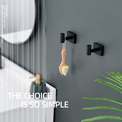 KOKOSIRI Robe Hook Bathroom Towel Coat Hooks Matte Black for Bath Kitchen Wall 2 Pack Stainless Steel B1013BK-P2 - color: Matte Black, size: 2 Pack