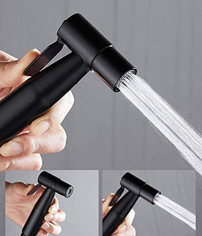 Stainless Steel Toilet Bidet Sprayer Head,Black | for Toilet,personal hygiene cleaning, bathroom cleaning, pet bathing,G1/2 interface. - color: Black