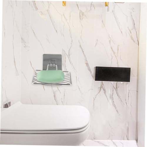2pcs Double Layer Soap Drainer Wall Mount Soap Holder Stainless Steel Suction Cup Draining Easy Clean Bathroom Supplies