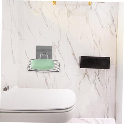 2pcs Double Layer Soap Drainer Wall Mount Soap Holder Stainless Steel Suction Cup Draining Easy Clean Bathroom Supplies