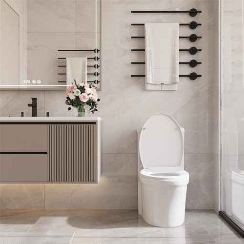 GarveeTech Elongated Toilet Seat with Quiet Close and Quick Release - Slow Closing, Anti-Slip, Easy Install & Clean Seat for Standard Elongated Toilet, Universal Fit, White