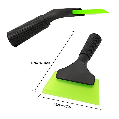 FOSHIO Squeegee Scraper Shower Mirror Glass Wiper Window Cleaner with 1 Extra Rubber Blade Non-Slip Handle for Auto Window Tint Tool Home - color: With Extra Blue Blade