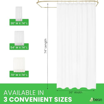 Bean Products White Cotton Narrow Shower Stall Curtain Liner - 36x74 - color: White, size: 36"W x 74"L (Pack of 1)
