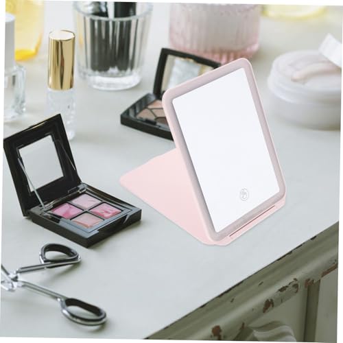 Chic USB Makeup Mirror with Touch Control Portable Foldable Design for Home Desktop and Travel Use Lighted Vanity Mirror for Effortless Makeup Application