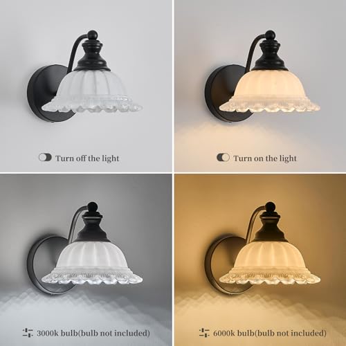 XIEDUN Vanity Light Black Wall Sconces Modern Bathroom Sconces - color: Black and White, size: 1 Light