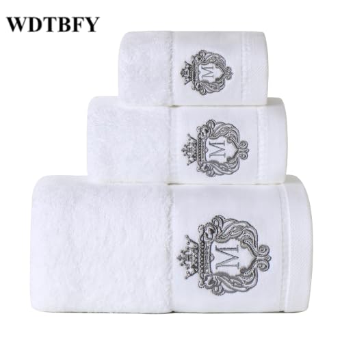 Luxury Bathroom Super Soft and Highly Absorbent Premium 100% Cotton Bath Towel Set for Gifts (White-M) - color: White-m