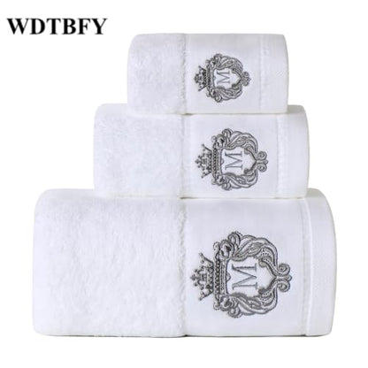 Luxury Bathroom Super Soft and Highly Absorbent Premium 100% Cotton Bath Towel Set for Gifts (White-M) - color: White-m