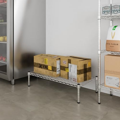 18" Deep x 36" Wide x 8" Height 1-Tier Wire Shelving Kit | NSF Commercial Storage Rack Unit - size: 18" Deep x 36" Wide