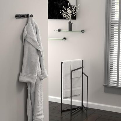 Gatco 4632MX Glam Towel Ring, Matte Black | Wall Mounted 6.5"W Towel Holder Ring for Bathroom - color: Matte Black