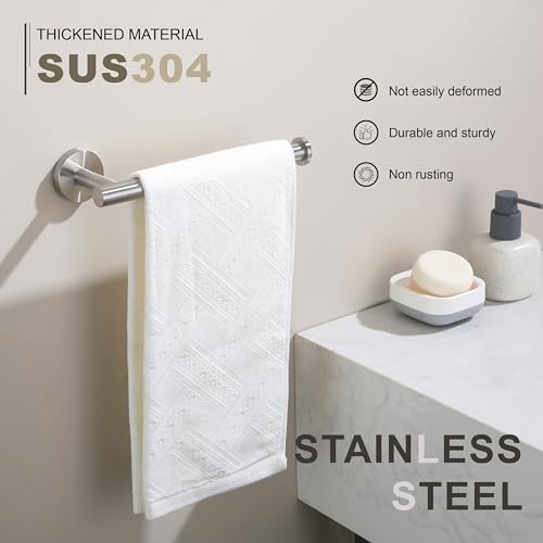 TASTOS Hand Towel Holder Towel Ring Brushed Nickel, Premium Stainless Steel Hand Towel Bar Heavy Duty Wall Mounted Modern Bath Accessories, 9 Inch Towel Rack for Bathroom Kitchen - color: Brushed Nickel