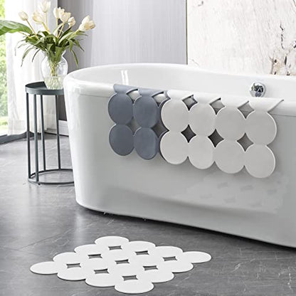 Webos Square Shower Mat Nonslip - Rubber Bathtub Mat with Suction Cups for Inside Shower Bathroom Floor (White, 21X21”) - color: White