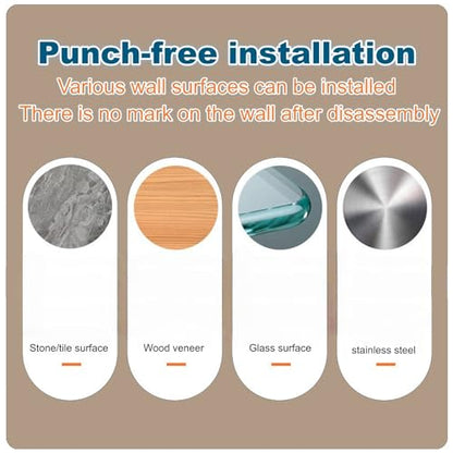 ANIS・KEBBR No Drill Extendable Suction Towel Bar 11.8-23.6in Stainless Steel Bathroom Kitchen Rack