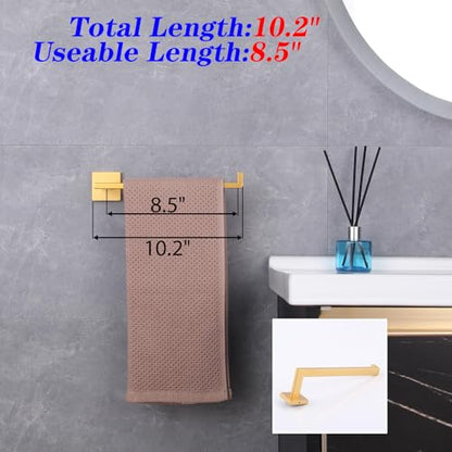GERZWY Gold Stainless Steel Hand Towel Holder Modern Bathroom Towel Ring Wall Mounted IG1806-BE - color: Gold