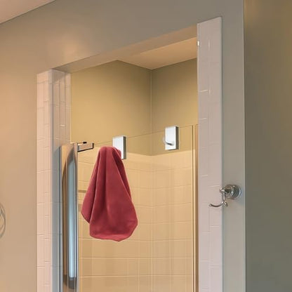 Double Hooks for Glass Shower Door, Over The Glass Towel Hooks - No Drill Bathroom Organizer, Shower Caddy for Towels, Robes, Loofahs
