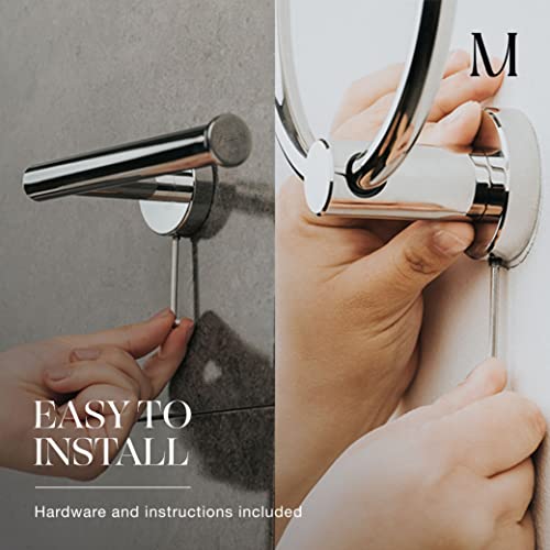 MARMOLUX ACC 2PCS Chrome Bathroom Hardware Set - Hand Towel Holder for Bathroom Wall & Toilet Paper Holder Wall Mount - Towel Holder Hanger Rack Stainless Steel Bathroom Set - Bathroom Towel Ring - color: Polished Chrome, size: 2pc Bundle