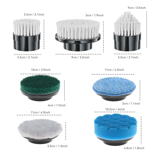 Electric Spin Scrubber Replacement Brush Heads, 7 Pcs Set Suitable for Cordless Power Scrubber, for Bathroom, Kitchen,