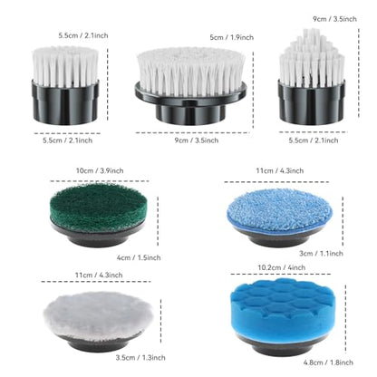 Electric Spin Scrubber Replacement Brush Heads, 7 Pcs Set Suitable for Cordless Power Scrubber, for Bathroom, Kitchen,