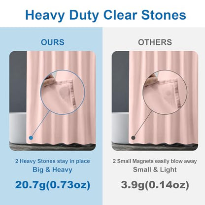 Blush Pink Shower Liner Cloth Waterproof, Soft Blush Pink Shower Curtain Liner Fabric with Weighted Stones, Washable Shower Curtain and Liner 2-in-1, 12 Grommet Holes, 72 x 72 Inches - color: Blush Pink, size: 72"W x 72"L (Pack of 1)