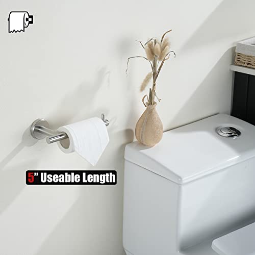 JQK Toilet Paper Holder, 5 Inch 304 Stainless Steel Thick 0.8mm Tissue Paper Dispenser for Bathroom, Hold Mega Rolls, Brushed Nickel Wall Mount, TPH100-BN - color: Brushed, size: Bar
