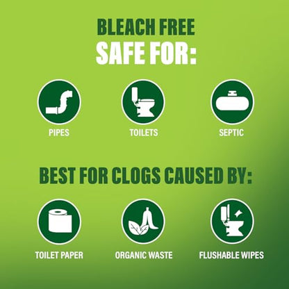 Green Gobbler Liquid Toilet Plunger | Clog Remover | Safe for Toilets and Septic | No Plunger Needed | 5 Uses - size: 60 Fl Oz (Pack of 1)