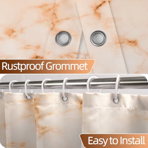 Brown Marble Stall Waterproof Shower Curtain 36x72 inches | RV Small Shower Curtain Set for Bathroom, Abstract Modern, Machine Washable, Easy to Install with Hooks, Ombre White Brown - color: Brown, size: 36"W x 72"L (Pack of 1)