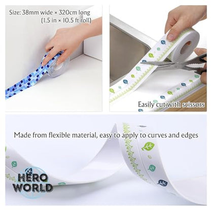Waterproof Caulk Tape, 1.5in x 10.5ft, Self-Adhesive Sealing Strip for Kitchen, Bathroom, Sink, and Toilet (Leaf) - color: Leaf