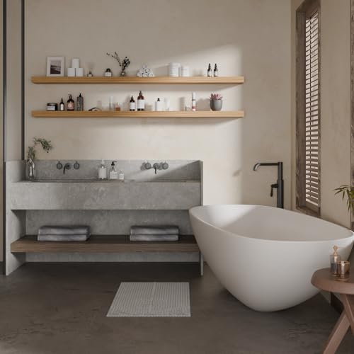 72 inch Long Floating Shelves for Wall,Solid Wood Long Wall Shelves Set of 2,Natural Wooden Mounted Shelf,Bookshelf Bathroom Shelves (Natural, 72 Inch) - color: Natural, size: 72 Inch set of 2