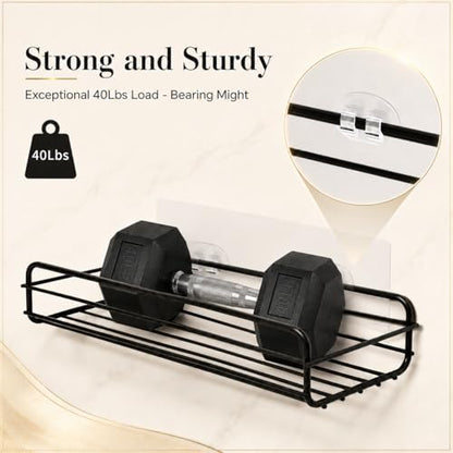 16 Pcs Shower Caddy Adhesive Replacement, Strong Shower Shelf Adhesive,WaterProof Showers Adhesives Strip, Ad-hesive Hook for Showers, No Drilling for Bathroom Storage Shelve and Kitchen Rack - color: 16pcs Transparent