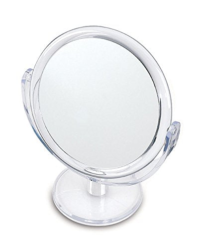 Danielle Creations 6.75-Inch Double Sided Vanity Makeup Mirror with Ultra Vue Glass, 12x Magnfication, Clear Acrylic - color: Clear, size: 4.3"L x 7.5"W, style: 12X