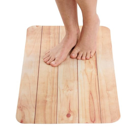 ENKOSI Bath Mat for Tub and Shower Floors - Non Slip Shower Mat – Anti Slip Bathtub Mat with Strong Suction Cup Grip – Soft, Wood Design Bathroom Mat for Inside Bath and Showers (28x16 Wood Teak) - color: Wood Teak