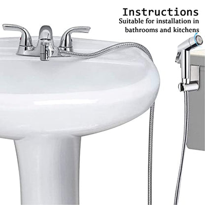 Handheld Bidet Sprayer Toilet Bathroom Douche Cloth Washing Diaper Cleaning Shower Head with 59in Hose and G1/2, 55/64", 15/16" Faucet Adapters, Hair Washing, Dog Shower and More