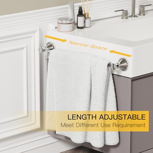 Towel Racks for Bathroom Wall Mounted Bath Towel Bar Polished Chrome | Adjustable 16-26 In, Wall Mounted Towel Holder, Stainless Steel, Rustproof, Towel Bar Rod Hanger Hardware Accessories Hotel - color: Polished Chrome