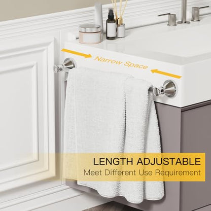 Towel Racks for Bathroom Wall Mounted Bath Towel Bar Polished Chrome | Adjustable 16-26 In, Wall Mounted Towel Holder, Stainless Steel, Rustproof, Towel Bar Rod Hanger Hardware Accessories Hotel - color: Polished Chrome