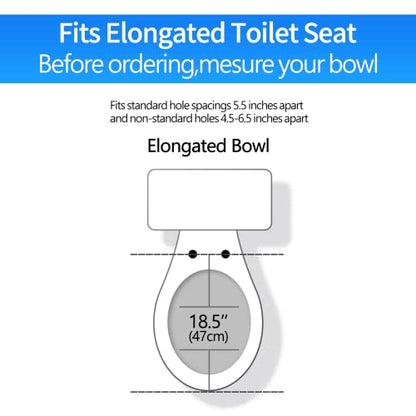YNR Toilet Seat with Slow Close Hinges, Standard Elongated Toilet Seat with Non-slip Seat Bumpers, Easy to Install & Clean, Heavy Duty PP Material, Fits All Toilet Brands (Y6) - color: Y6