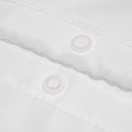 N&Y HOME Fabric Snap in Shower Curtain Liner Replacement White, 70x66 | for 71"x84" Extra Long Hotel Style Shower Curtain, With Magnets, Removable & Detachable, Washable, Water Repellent - color: White, size: 70"W x 66"L (Pack of 1)