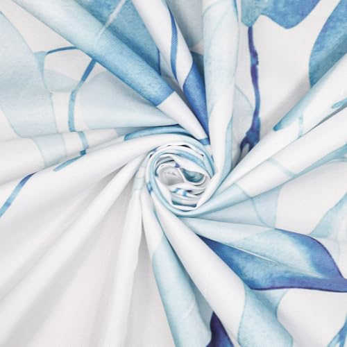 Tranquil and Comfortable Spa Blue Eucalyptus Shower Curtain, Watercolor Plant Leaves with Floral Bathroom Shower Curtain,72 x 72 Inches, Easy to Clean Waterproof Polyester Fabric Includes 12 Hooks - color: Spa Blue