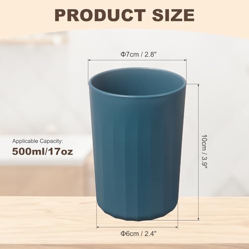 uxcell 1 Pcs Simple Toothbrush Cup, 2.8 x 2.8 x 3.9 Inch Bathroom Tumbler Reusable Plastic Cup Set for Storing Toothpaste Toothbrushes Combs Water Beverages, Dark Blue - color: Dark Blue