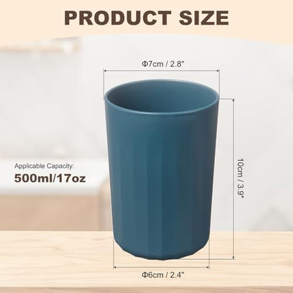 uxcell 1 Pcs Simple Toothbrush Cup, 2.8 x 2.8 x 3.9 Inch Bathroom Tumbler Reusable Plastic Cup Set for Storing Toothpaste Toothbrushes Combs Water Beverages, Dark Blue - color: Dark Blue