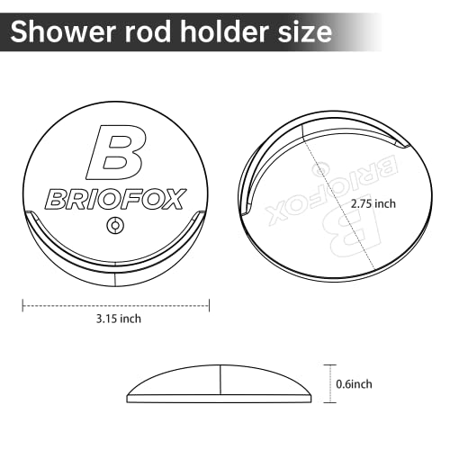 Shower Curtain Rod Holder 3M Adhesive | Heat Resistant | Waterproof | Max Load 60 lbs Shower Rod Retainer for Wall, 2 Pack, White (Rod Not Included) - color: White