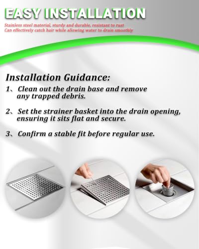 1 Pc Debris and Hair Strainer for Shower Drains Floor Drain, 2 Inch Stainless Steel Debris Basket Hair Trap Catcher with 2 Lifting Hook, Concave Style - size: Concave Style
