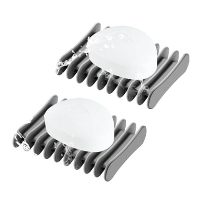 2 Pcs Self Draining Silicone Soap Holder - Waterfall Design Soap Dishes for Bathroom, Keeps Soap Bars Dry & Clean, Grey - color: Grey